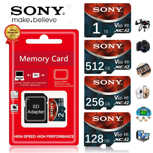 Sony Extreme V60 U3 A2 C10 microSDXC Memory Card – Ultra High-Speed 4K | 128GB / 256GB / 512GB / 1TB / 2TB