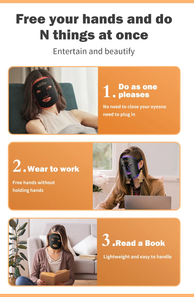 LED Photon Beauty Infrared Face and Neck Mask
