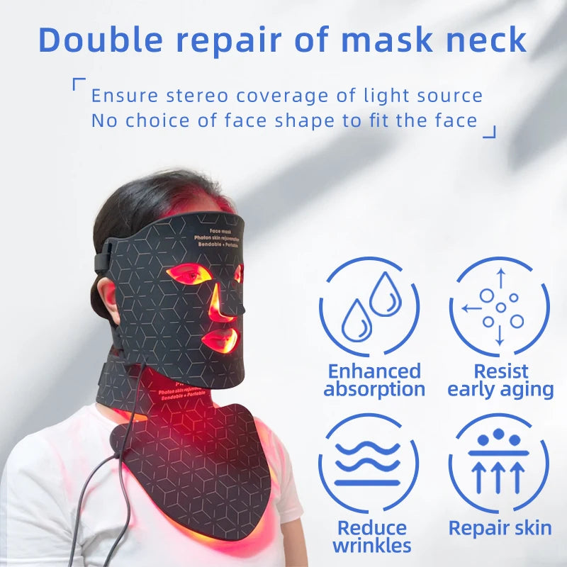 LED Photon Beauty Infrared Face and Neck Mask