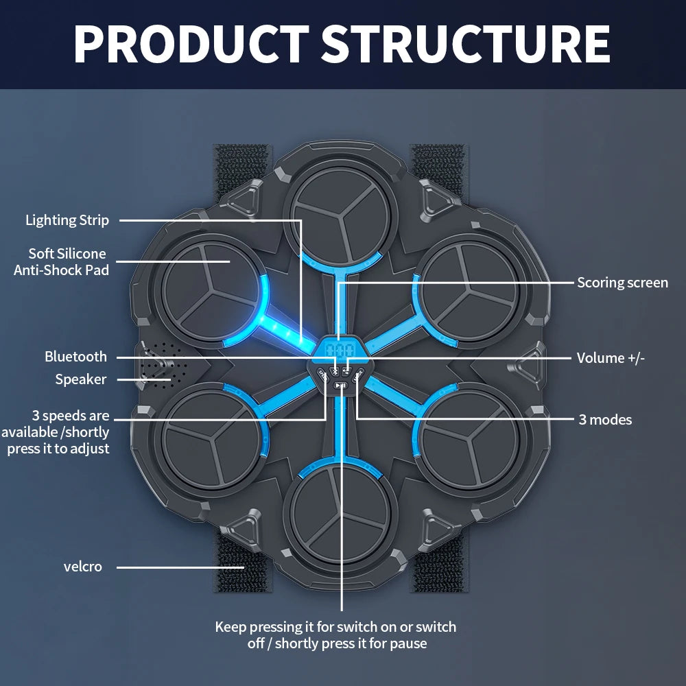 Smart Music Boxing Trainer - Wall Target for Kids & Adults