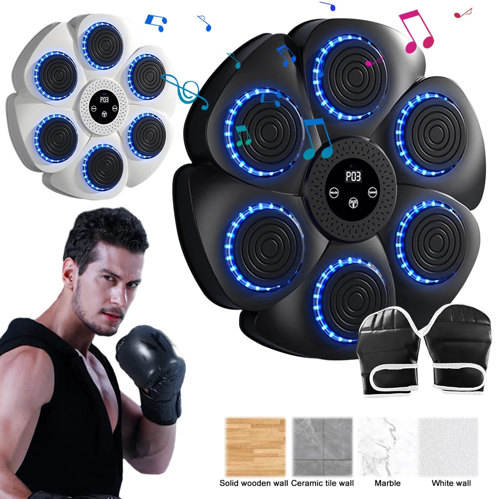 Smart Music Boxing Trainer - Bluetooth Wall Target for Family Home Fitness